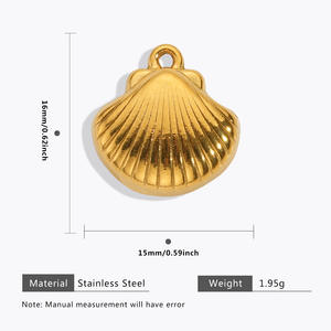 Großhandel Direkt vertrieb Edelstahl Starfish Shell Anhänger Halskette und Ohrringe 18 Karat vergoldet Ocean Schmuck Zubehör - Product Image 6