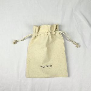 Wholesale Personalized Cotton <b>Drawstring</b> Bag White Cotton <b>Drawstring</b> <b>Pouch</b> With String and Custom Logo - Product Image 4