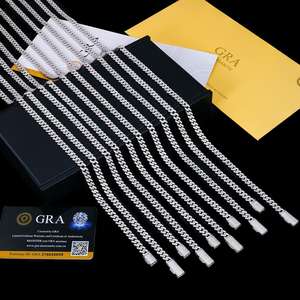 Collier cubain en argent sterling 925 avec maillons diamantés, 6 mm, moissanite VVS, style hip-hop, vente en gros d'usine, best-seller - Product Image 2