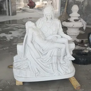 Estatuas de pieta de mármol blanco, suministro de fábrica