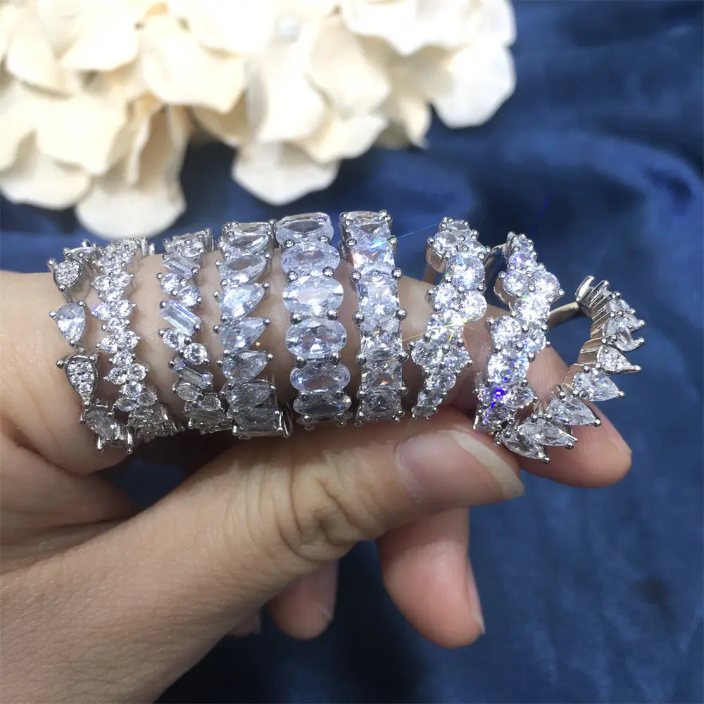Новое модное Ювелирное кольцо из стерлингового серебра 925 пробы с бриллиантами