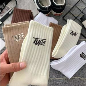 Type Crew Socks Polyester Fiber Sweat Absorbent Mid Calf Unisex Youth Sports Socks Daily Casual Wear - Product Image 1