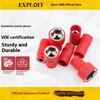 Clé à douille hexagonale isolée en chrome Exploit de qualité industrielle 1/4 pour outils de quincaillerie, réparation de véhicules électriques, têtes de clé 1000V