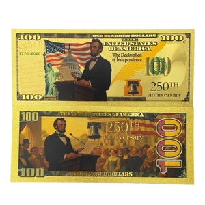 Billet de banque commémoratif du 250e anniversaire de l'Amérique 2026 plaqué or 24 carats pour collection - Product Image 3