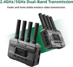 Accsoon cineview ông không dây video Transmitter receiver 2.4 + 5GHz 1080p60 live streaming 0.06S độ trễ 1200ft phạm vi 4 thiết bị - Product Image 2