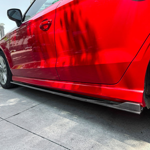 Amp-Z Side Skirts Piano Black Carbon Fiber Texture For Audi A3 S3 8V Sline 2014-2020 Sedan Hatchback - Product Image 2