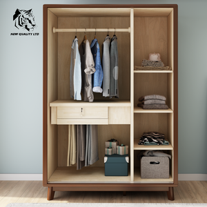 Armoire coulissante en bois, nouvelle conception, éco-responsable, petite quantité minimale de commande, personnalisable, pour chambre à coucher, fournie directement par l'usine, au meilleur prix. - Product Image 5