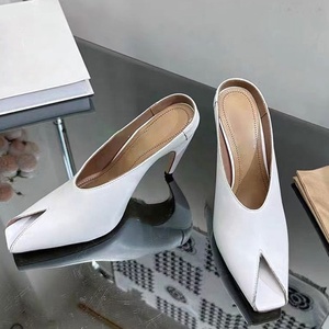 Women on Solid <b>Sandals</b> Hook High Heels Stiletto Dress Shoes Thin High-Heeled Mules Party Peep Toe Slides - Product Image 2