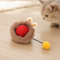 Balle interactive intelligente pour chat, à roulement automatique, 3 vitesses réglables, rechargeable par USB, jouet électrique pour animaux de compagnie avec capteur de réveil en option