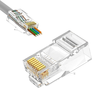 Módulo Ethernet Rj 45 Socket 8P8C <span class=keywords><strong>Cat</strong></span> <span class=keywords><strong>6</strong></span> <span class=keywords><strong>Amp</strong></span> 23AWG Paso a través del conector UTP RJ45 con carcasa de PC para aplicaciones de energía - Product Image 5