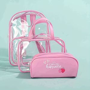 กระเป๋าเครื่องสำอางใสสามชิ้นกระเป๋ากันน้ำแบบพกพาใหม่ซักผ้าแบบพกพากระเป๋าเป้เดินทางความจุขนาดใหญ่ - Product Image 2