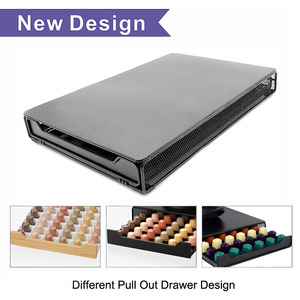 Venta al por Mayor de Cajones para Cápsulas de Café <span class=keywords><strong>Nespresso</strong></span>, de Metal, Color Negro y Blanco, con Diseño de Bambú, para 60 Cápsulas - Product Image 3