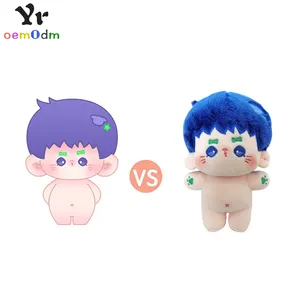 Custom Kpop Plushies 5cm 10cm 20cm Cotton Doll Plush Doll Brown Hair Blue Eyes Custom Doll