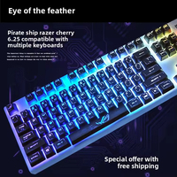 Capuchons de touches OEM pour claviers mécaniques K65 K68 K70 K95, matériau PBT, rétroéclairés, design transparent pour les yeux, capuchons de touches personnalisés