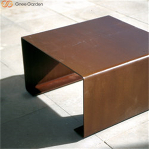 Banco de Calle Moderno, Portátil y Ecológico, de Acero Corten con Acabado Oxidado, Asiento Multiusos para Jardín, Parque, Villa, Hotel, Escuela - Product Image 4
