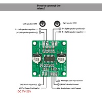 Placa Amplificadora de Potencia Digital Universal de Alta Calidad 2x40W Modelo D503 33x35mm para Módulo Decodificador de Audio MP3 para Automóvil