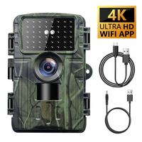 Cámara de rastreo de Vida Silvestre Cámara de supervivencia de visión nocturna 4K IR Cámara de caza de rastreo con lente gran angular IP66 a prueba de agua