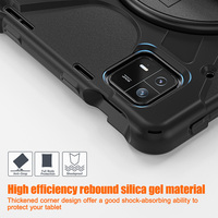 Xiaomi Pad 6 için kalın silikon darbeye dayanıklı Tablet kapak/Pad 6 Pro kılıf omuz kemer ile dönebilir katlanabilir Kickstand