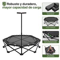 Trampolín Octagonal de Hierro Negro Plegable de Alta Resistencia con Capacidad para 150 kg, Equipo de Fitness Resistente y Duradero, Disponible en España
