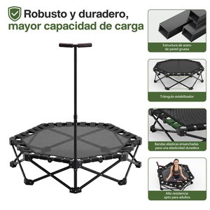 Trampoline octogonal noir en fer pliable, robuste, capacité 150 kg, équipement de fitness durable, en stock en Espagne - Product Image 6