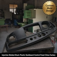 Pannello di Controllo Cruscotto in Plastica ABS Nera Stampata a Iniezione per Automotive con Aperture Rettangolari per Pulsanti OEM