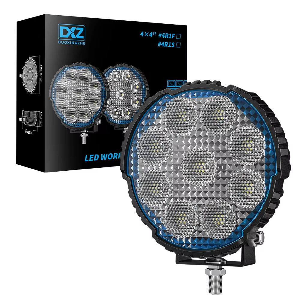 DXZ New High Quality 4inch 27W LED Work Flood Light 12-24V Lighting Accessories IP67 2-Year Warranty Truck Machinery 4R1 for