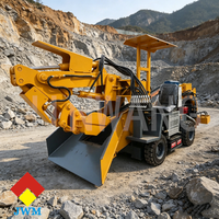 Cargadora de Minería de 50 Toneladas para Bolivia, Cargadora de Minería Diésel de 25 HP con Neumáticos Sólidos y Brazo Trasero Plegable para Trabajos de Excavación en Túneles Mineros
