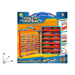 Pista de Carreras 3 en 1 de Plástico Unisex con Estacionamiento para 14 Coches para Niños de 4 a 6 Años - Product Image 1
