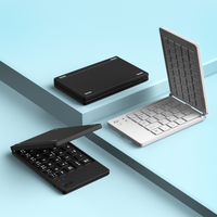 Keyboard Lipat Nirkabel untuk Tablet Laptop Mini Ponsel Telepon Portabel Keyboard Kecil Lipat Keyboard BT