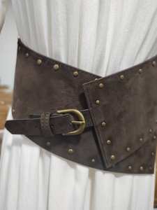 Sabuk Pinggang wanita, rok Fashionista sabuk pinggang wanita gesper Aloi PU beludru Suede kasual gaya keling - Product Image 5