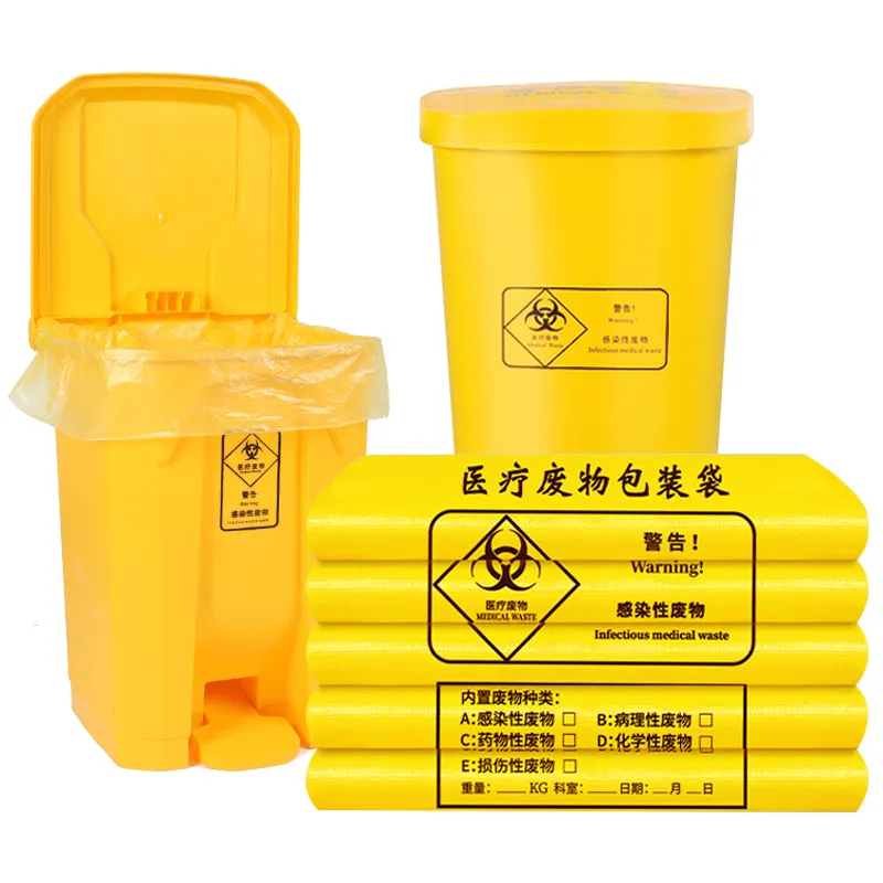 Disposable Waterproof 45*50cm 3.5s 6g Medical Waste Biohazard Bag Plastic Bag with Valve for Hospital Security Secure Convenient