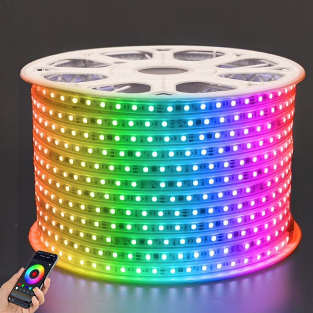 RGB 24V SMD 5050 LED Strip Light 110v 220v Waterproof Smart Controller Remote for Outdoor Christmas Lights Decoration