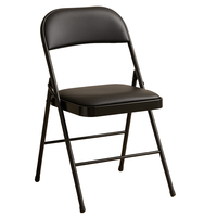 Chaises de salle à manger pliantes modernes en métal avec coussin rembourré, cadre en acier noir, couleur personnalisable, mobilier pour la maison, hôtel, intérieur et extérieur