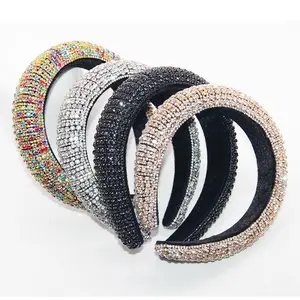 2020 Nieuwe Populaire Fancy Diamanten Spons Hoofdband Strass Hoofdband Dames Brede Haarband