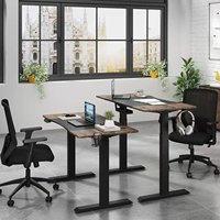 Bureau de travail ergonomique moderne intelligent extensible à moteur unique avec réglage assis-debout, mobilier informatique compatible