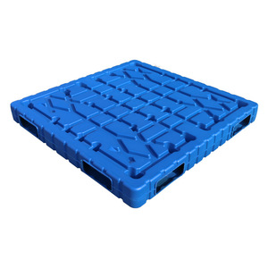 Paleta de Plástico Moldeada por Soplado de Doble Cara LHTP-019, Entrada de 4 Vías, Carga Estática de 6000 kg, Apilable, para Montacargas, Azul - Product Image 3