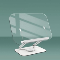 Support de lecture pliable en noyer réglable et rotatif à 360 degrés, compatible iPad, en plastique, pour bureau et maison