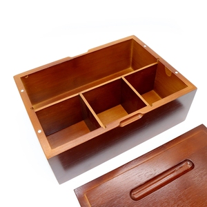 Large stash box bamboo 8 compartment coffee storage box wooden tea storage box