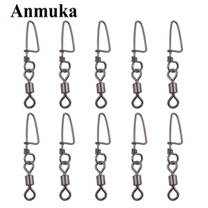 Émerillon en forme de huit, émerillon de style américain + connecteur en cuivre et acier inoxydable à broche courbée, accessoires de pêche, émerillon à mousqueton - Product Image 5