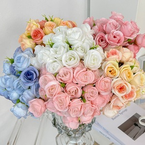 Bouquet de roses artificielles 27 têtes Fleurs en soie Décoration de mariage et de maison - Product Image 2