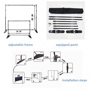 Professional Step and <b>Repeat</b> Backdrop Adjustable Telescopic Stand Trade Show for Photography Backdrop Stand - Product Image 5