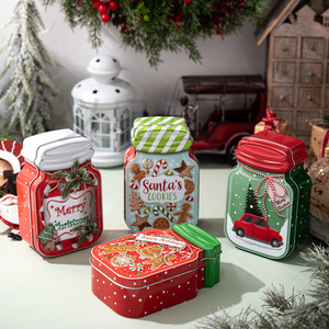 Boîte de rangement festive en métal pour biscuits et bonbons, motif homme en pain d'épices, nouveauté de Noël, vente en gros - Product Image 6
