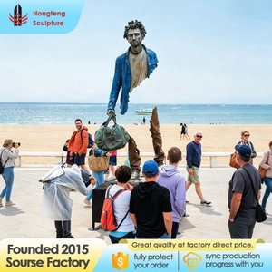 Statua Scultura del Viaggiatore in Bronzo <span class=keywords><strong>Bruno</strong></span>, Design Moderno Stile Astratto, Traforata, per Decorazione Paesaggistica Esterna - Product Image 1