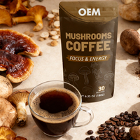 Café aux champignons en marque blanche, poudre de café instantané à l'huile MCT, mélange de boissons énergétiques aux superaliments, champignons Crinière de lion de qualité alimentaire pour le système immunitaire