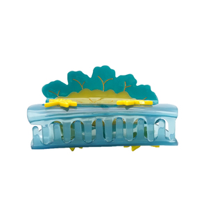 Pinzas para el pelo de acetato de empalme de 9cm de diseño personalizado ODM pinzas de pinza de acetato de libélula de hoja de loto verde bonita pinza de pelo de Animal - Product Image 3