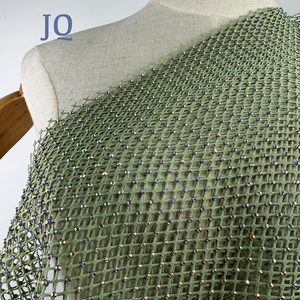 Tessuto a Rete Elasticizzato Personalizzabile con Strass Cristallo Iridescente AB, Vendita al Metro - Product Image 6