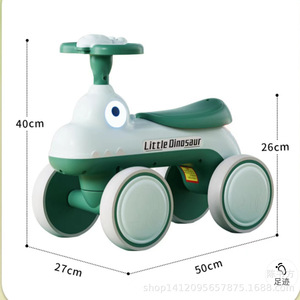 Little Dinosaur Kids Balance Bike 12 Inch Wheels 1-3 Years Old Four Wheel Toddler Walker Safe Ride On Toy - Product Image 5