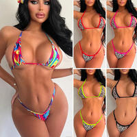 Bikini Estampado de Moda 2026 para Mujer, Traje de Baño con Lazos Laterales Ajustables, Relleno Extraíble, Ropa de Playa, Admite Logotipo Personalizado