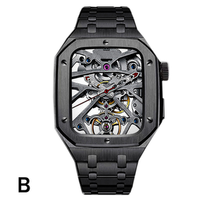 Metal <strong>Watch</strong> Strap with Upgraded Button Model Stainless Steel <strong>case</strong> Fluorine Rubber Protective Cover Shell - Product Image 6