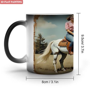 Taza Festiva para Clientes Empresariales, 11 oz, Cerámica Negra Esmerilada, Sensible al Calor, Taza Blanca - Product Image 1
